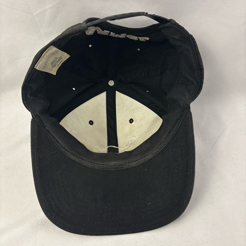 VINTAGE Camel Cigarettes Hat Mens OS Black White Joe Camel Snapback Cap 90s Hat - Picture 9 of 10